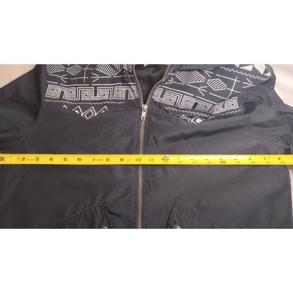 Topman Hooded Windbreaker Jacket Blue with Southwest Print Small - Picture 5 of 7